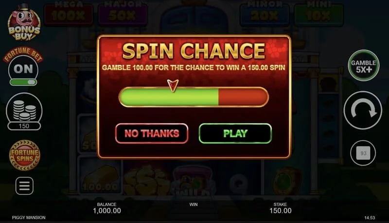 Piggy Mansion - activación de Free Spins